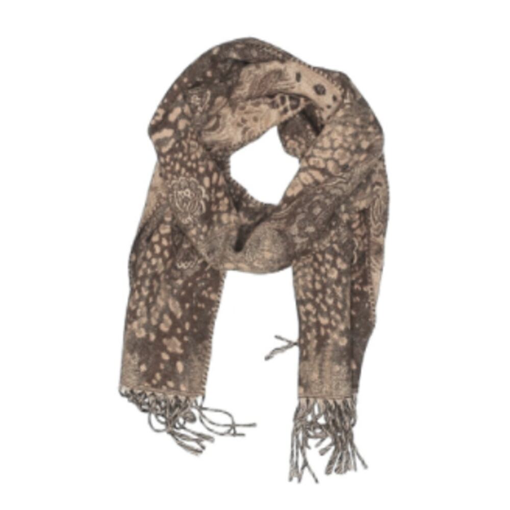 Womens Scarf Floral Animal Print Fringed Neutral‎ Cozy
